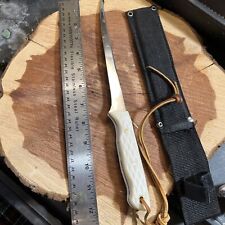 Fillet Knife, Double Edge,  440 Stainless Steel  Custom Oklahoma made Bone picture