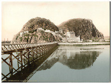 Scotland, Clyde, Dumbarton, Castle from Pier Vintage Photochrome, Photochromi picture