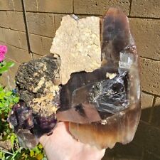 3lbs 14oz Purple Fluorite/Smoky Quartz/Black Sphalerite/All Natural Mineral/Rare picture