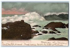 1907 Rocky Shore And Surf Monhegan Island Maine ME Posted Antique Postcard picture