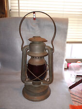 Vintage Embury MFG Co. No. 150 Lantern with Dietz Little Supreme Red Glass Globe picture