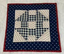 Vintage Antique Patchwork Quilt Table Topper, Churn Dash, Early Calico Prints picture