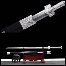 Han Jian Damascus Folded Steel Blade Handmade Chinese KUNG-FU Sword Saber picture