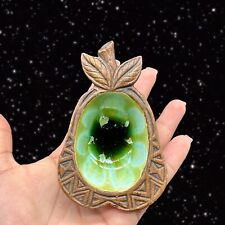 Vintage Treasure Craft Pineapple Ashtray 1962 Green Crystalline Glaze 4.25”W picture