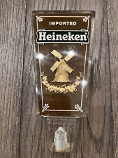 Vintage Heineken Beer Tap Handle Knob Kegerator Clear Style 6” Classic Pub Decor picture