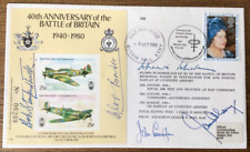 RAF Battle of Britain cover signed by 5 top WW2 fighter Aces inc Douglas Bader picture