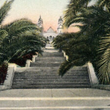 Vintage c.1910 Postcard California Entrance to Home Staircase Plants Street-CA97 picture