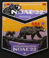 OA AHOALAN-NACHPIKIN 558 BSA CHICKASAW COUNCIL FLAP 2022 NOAC 2-PATCH BEAR TOUGH picture