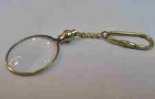 Brass Magnifying Glass Vintage Magnifier With Keychain Collectible Gift picture
