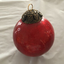Kugel Red Ball German Marcasite Style Cap Glass Christmas picture