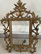 AQ Victorian Cast Iron Finished Goldish Tone Picture-Frame Easel For Photo 6”x4” picture