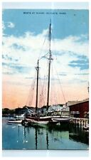 1915 Boats at Wharf, Scituate Massachusetts MA Antique Posted Postcard picture
