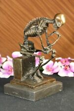 Hand Crafted Hot Cast Skeleton Halloween Bronze Sculpture By Milo Figurine Sale picture