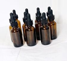 Lot/ Set of 11 Pack 2 Oz Dropper Amber Brown Glass Bottles with Droppers EUC picture