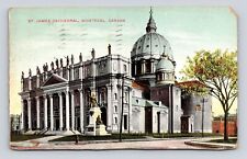 Antique Old Postcard ST JAMES CATHEDRAL MONTREAL CANADA cancel 1911 picture