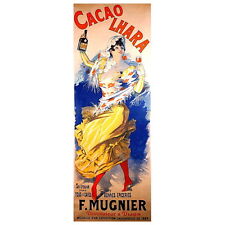 Cacao Lhara Ad Poster FRIDGE MAGNET, 1890 Jules Cheret Art Nouveau Mini Gift picture