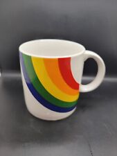 Vintage 80s Rainbow Coffee Mug FTDA Made in Korea Classic 1986 Pride Flower Vase picture