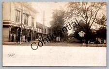Real Photo Post Office & Barber Shop RR Crossing Oriska New York NY RP RPPC D353 picture