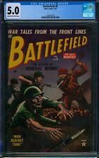 Battlefield #8 (Atlas 1953) 🌟 CGC 5.0 🌟 Rare Russ Heath Golden Age War Comic picture