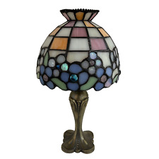 PartyLite HYDRANGEA TIFFANY STYLE Stained Glass TEA LIGHT LAMP Candle Holder MOM picture