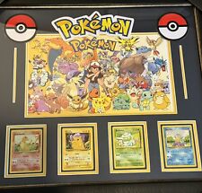 Pokémon picture frame With 4 - 1990’s 2nd Edition Cards Was Satoshi Tajiri picture