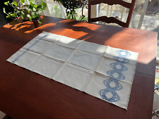Vintage Cotton Table Runner Cloth Embroidered Nordic Farmhouse Cottage picture