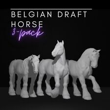 Breyer size Stablemate 1/32 resin 3 pack of Belgian draft horses - white resin picture