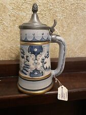 VTG Italian Beer Stein🌟 Signed Veneto  Flair🌟Crackled Pottery🌟815/3000 1996 picture