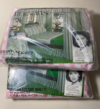 Vintage Utica Fine Arts Queen Flat & Fitted Sheet Country Lace Sealed New picture