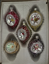 Vintage Commodore Christmas Classics Glass Ornaments Hand Painted Romanian picture
