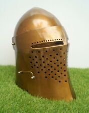 MEDIEVAL HISTORICAL BATTLE HELMET IN COPPER FINISH. picture
