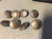 8 PACK Buffalo Nickel Metal Red Copper BUTTONS 9/16