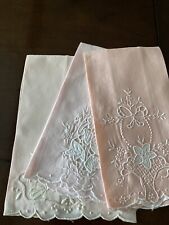 Vintage MADEIRA Embroidery/Applique~ Guest TOWELS~ Pretty PINKS~ Lot/3 picture