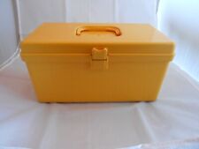Vintage Wilson Wil-Hold Sewing Box, Yellow/Gold, W/Tray, Storage, Sewing/Crafts picture