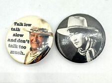 John Wayne Vintage Buttons Pin backs - Lot Of 2 - 1 1/4'' Diameter picture