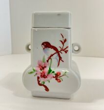 Vintage Asian Hand Painted Bird and Floral Porcelain Jar 5 inch picture