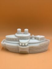 Vintage USS Maine 1898 Milk Glass Butter Candy Dish ORIGINAL ISSUE Opalescent picture