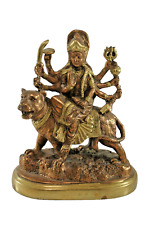 Vintage Durga Maa Brass Statue Devi Mata Hindu Deity Religious Statue  6 inch picture
