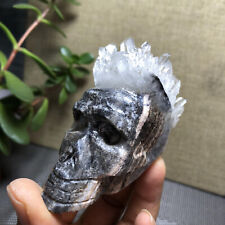 75mm Natural Vintage Hand Carved Crystal Skull cluster specimens 151g A1419 picture