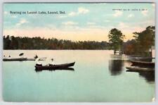 1912 BOATING ON LAUREL LAKE DELAWARE LOLETIE SMITH 1905 ANTIQUE POSTCARD picture