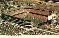 Denver CO Colorado, Mile High Stadium Aerial View, Vintage Postcard picture