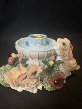 Spring Bunnies Candle Stick Holder Flowers Fountain Table Decor - BEAUTIFUL picture
