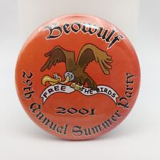 Vintage Beowulf Motorcycle Club Summer Party 2001 Pinback Button Wisconsin Badge picture