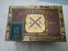 Vintage Antique 1917 Alles And Fishers Cigar Box, RARE Cigar Tin, JA Boston picture