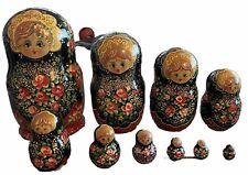 Beautiful Russian Wooden Nesting Dolls Matryoshka 10 Pieces picture