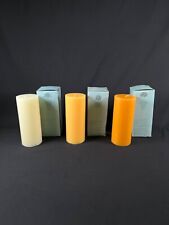 3X Partylite Pillar Candle Mango Tangerine UNSCENTED IVORY UNSCENTED AMBER 3