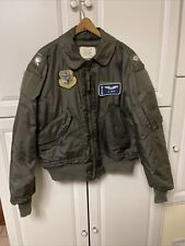 Vintage USAF Men's Winter Flyer's Jacket Type CWU 45/P LARGE NAMED W PATCHES picture