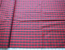 1574 1 yd antique 1950's cotton fabric,  thread dyed woven black & red plaid picture
