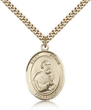 Saint Peter The Apostle Medal For Men - Gold Filled Necklace On 24 Chain - 3... picture
