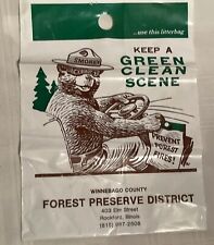 Vintage Keep A Green Clean Scene Plastic Bag 12X9 Smokey the Bear Rockford Il picture